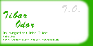 tibor odor business card